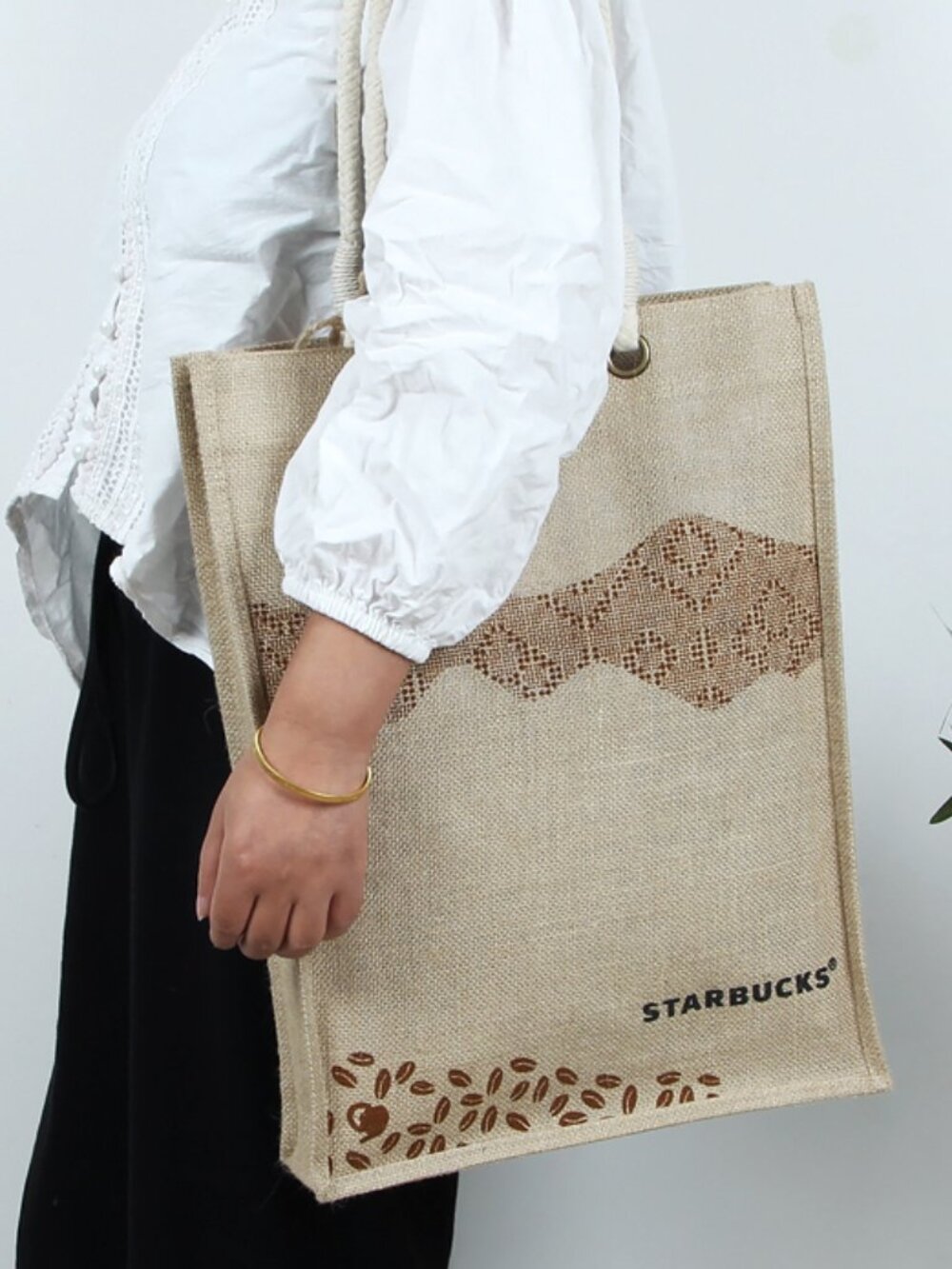 Starbucks Limited Edition Burlap Jute Tote Bag NEW